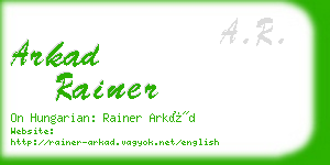 arkad rainer business card